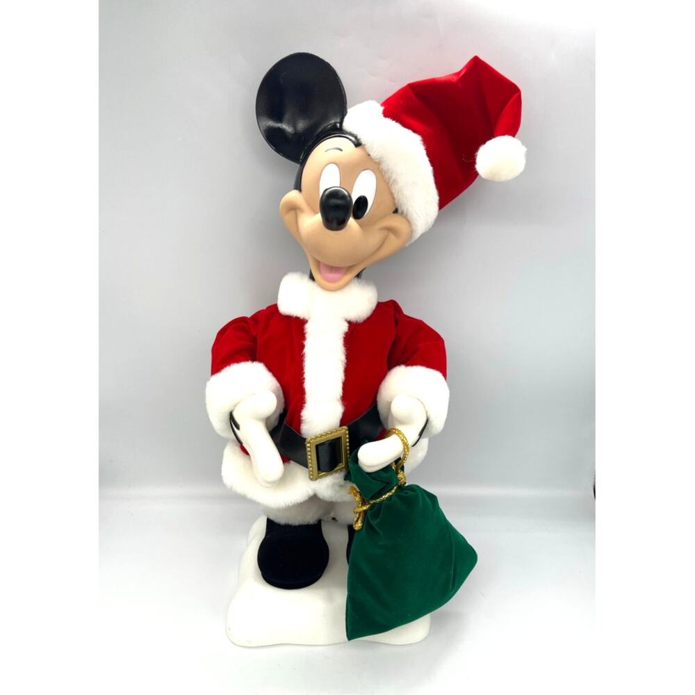Vintage Disney 1996 Telco Christmas Animated Motion Santa Mickey 18" NIB Works